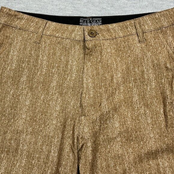 Blue Gear Mens Heather Brown Bermuda Shorts Flat Front Slash Pockets Size 32 - Picture 3 of 12